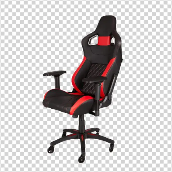 Black and Red Gaming Chair PNG Transparent Background