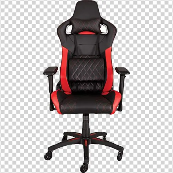 Red and Black Gaming Chair PNG Transparent Background