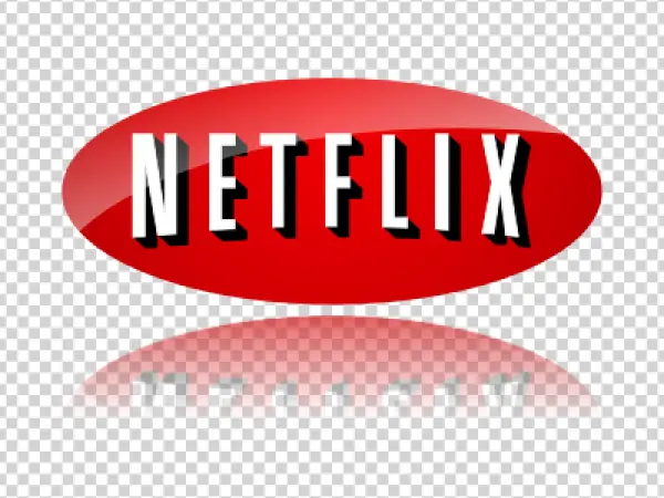 Netflix Logo Red Oval with Reflection PNG