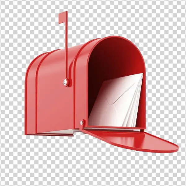 Red Mailbox with Letters PNG Transparent Background