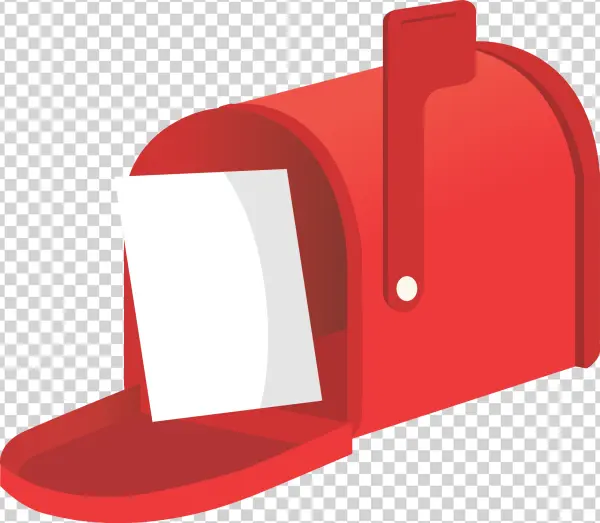 Red Mailbox with Letter PNG Transparent Background