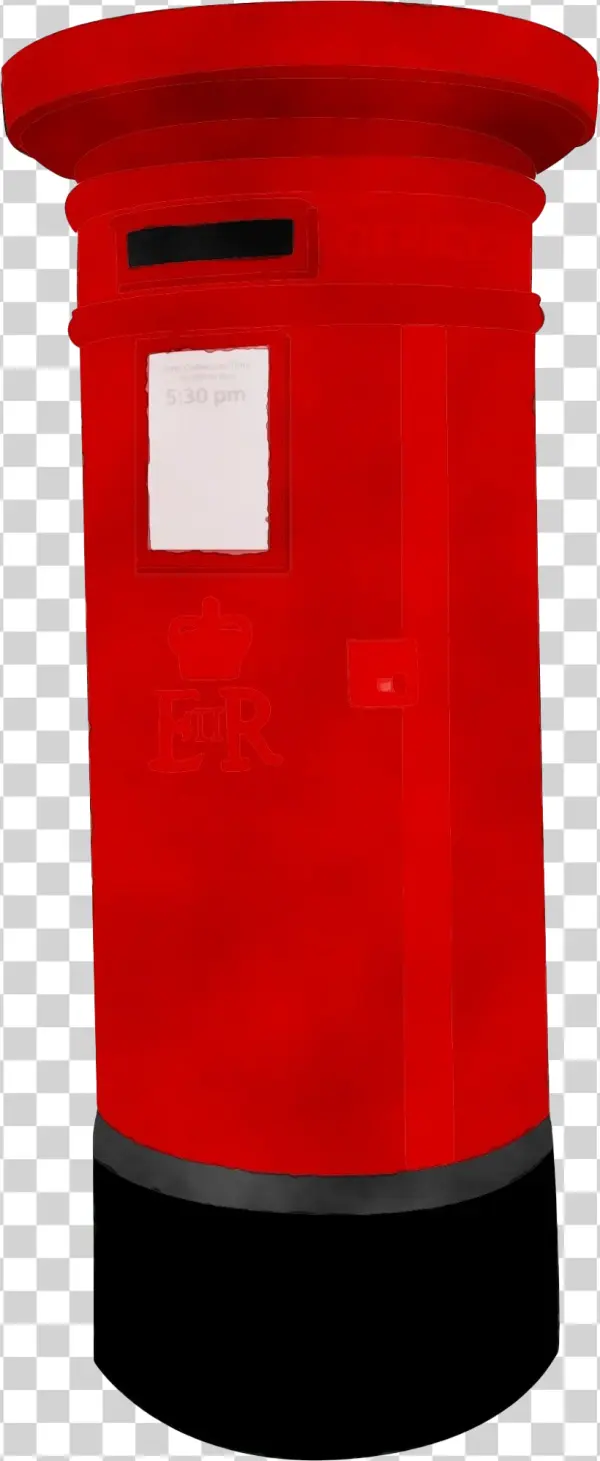 Red British Post Box PNG Transparent Background
