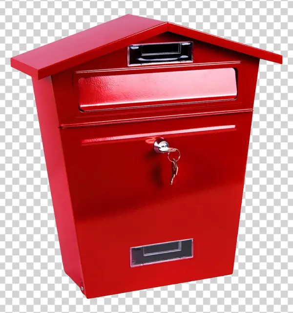 Red Mailbox with Keys PNG Transparent Background