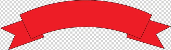 Red Curved Ribbon Banner Transparent Background