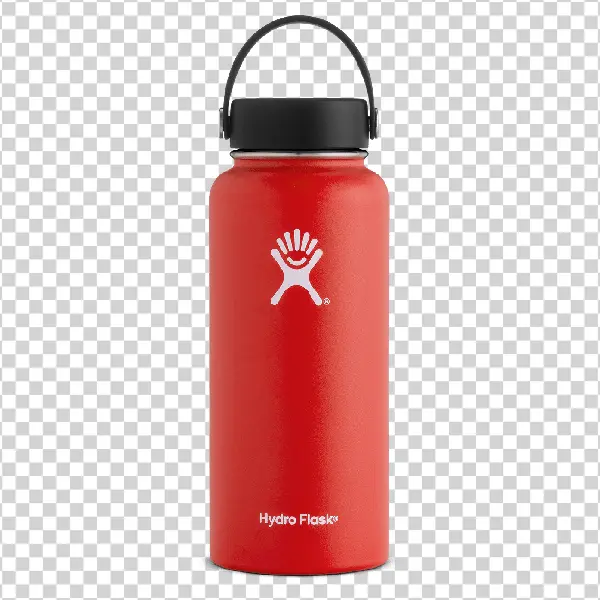Red Hydro Flask Bottle PNG Transparent Background