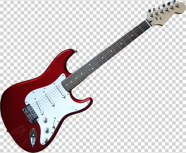 Red Electric Guitar PNG Transparent Background