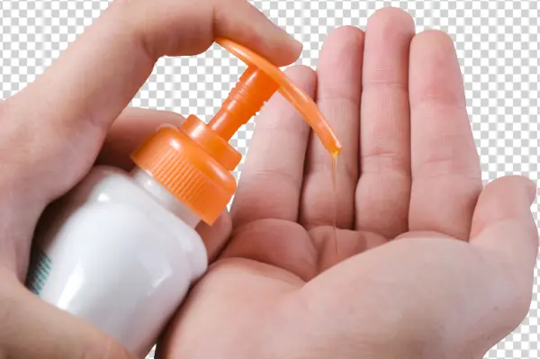 Dispensing Liquid Soap into Hand PNG Transparent Background