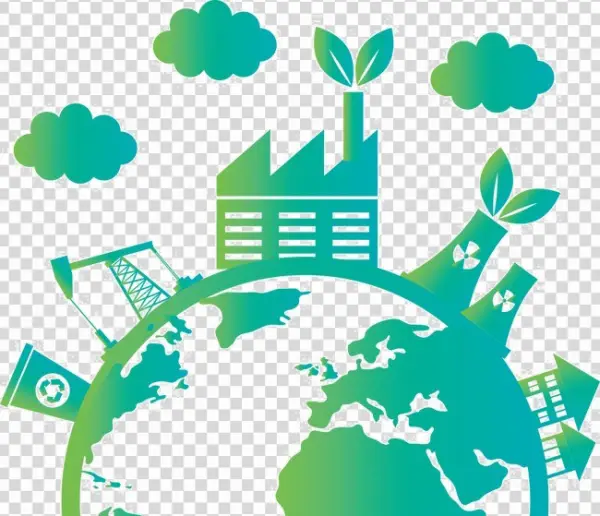 Eco-Friendly Global Industry on Earth PNG
