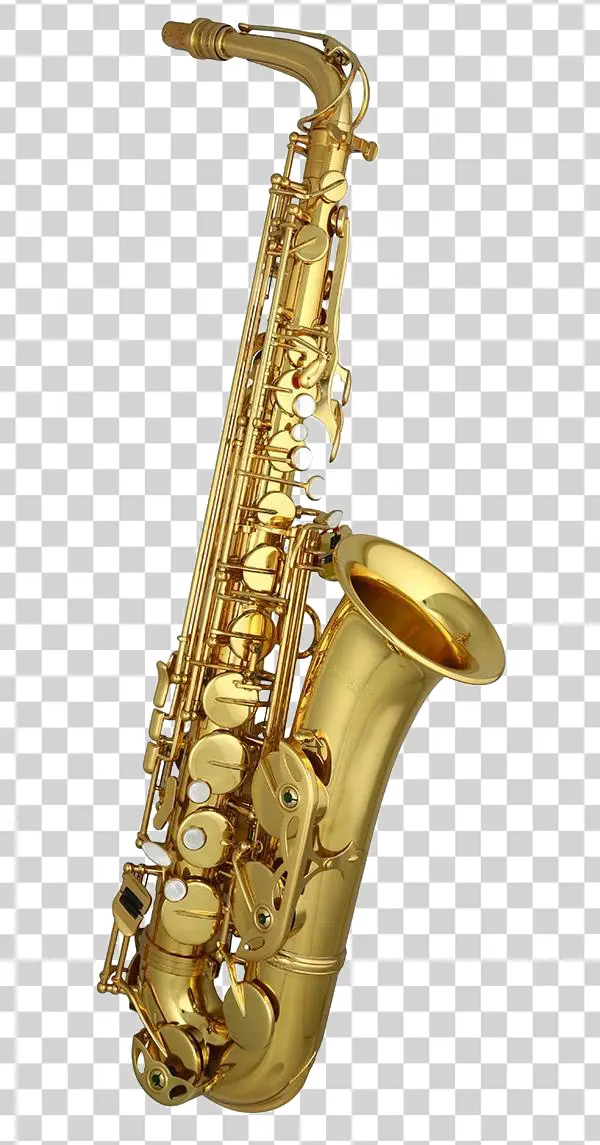 Golden Saxophone PNG Transparent Background