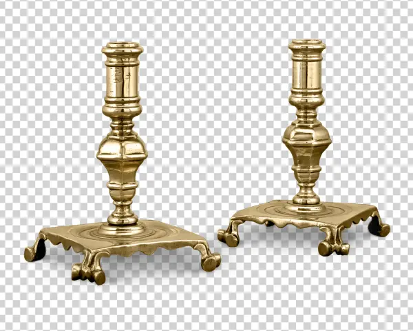 Antique Brass Candlesticks PNG Transparent