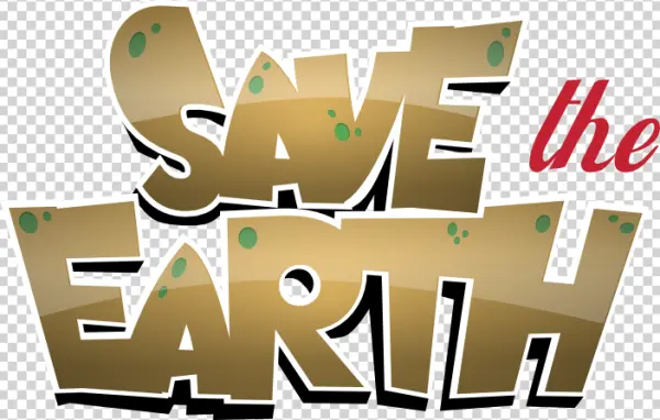 Save the Earth Text Graphic PNG Transparent