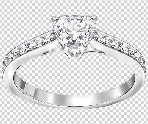 Heart Diamond Engagement Ring PNG Transparent Background