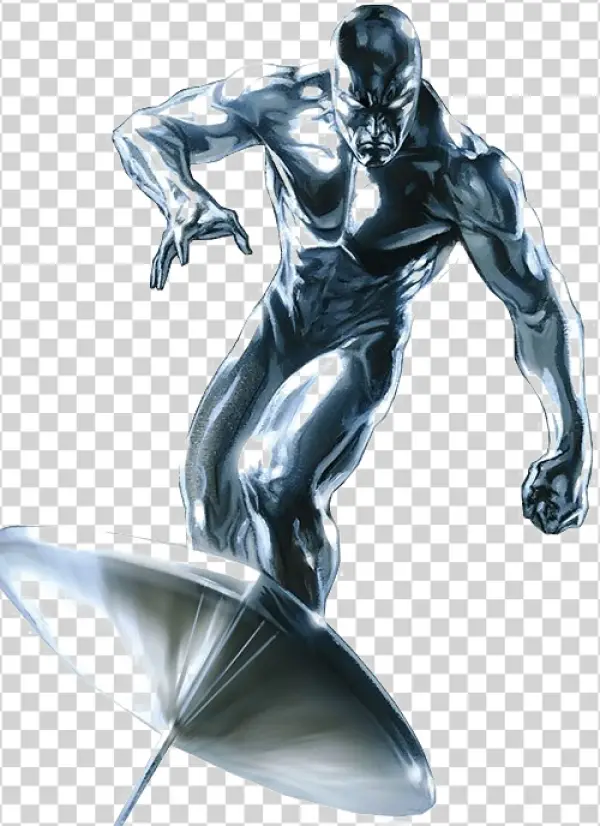 Silver Surfer Character PNG Transparent Background