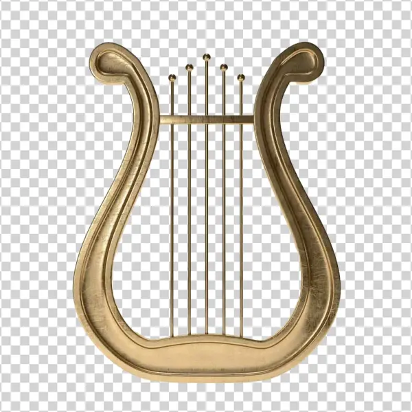 Golden Lyre PNG Transparent Background