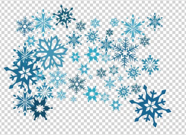 Falling Blue Snowflakes Transparent Background PNG
