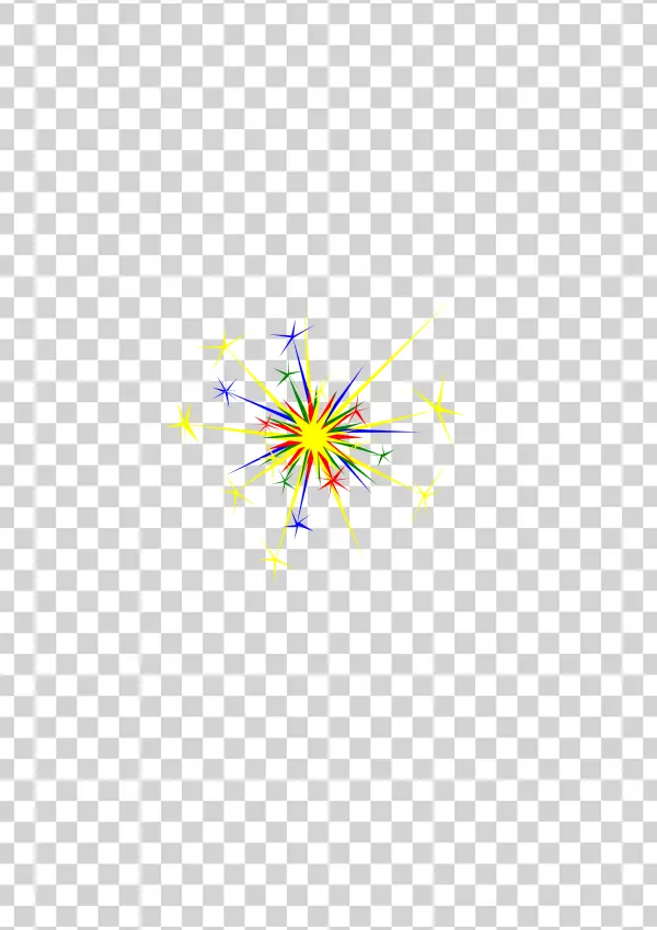 Colorful Starburst Fireworks PNG Transparent Background