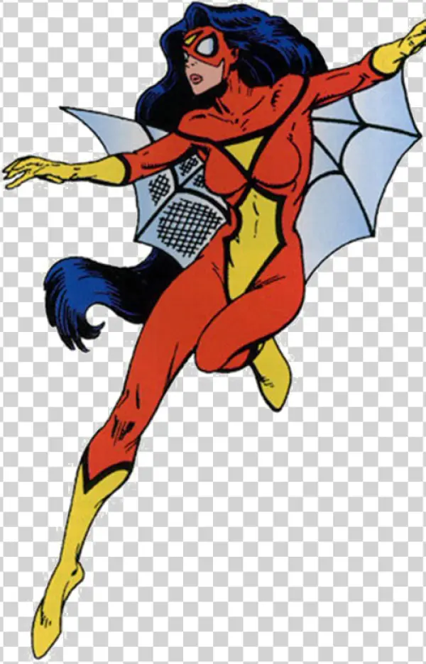Classic Spider-Woman Flying PNG Transparent