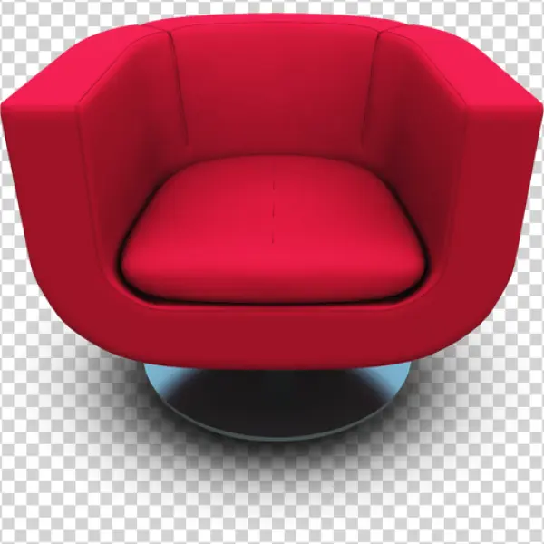 Modern Red Swivel Armchair PNG Transparent Background