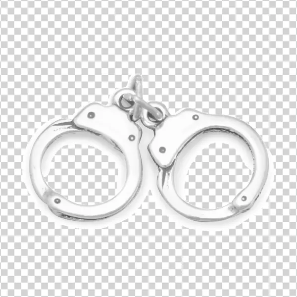Silver Handcuffs PNG Transparent Background