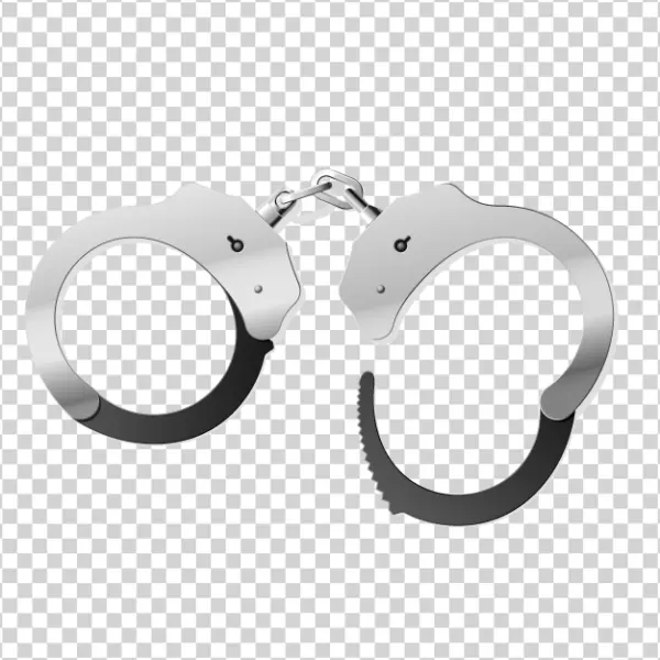 Silver Handcuffs PNG Transparent Background