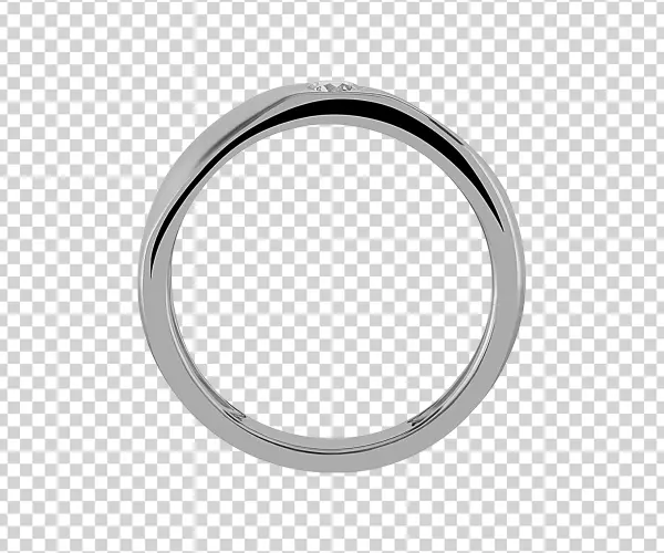 Sleek Silver Diamond Ring PNG Transparent Background