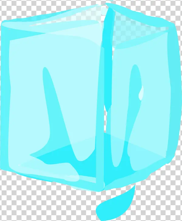 Stylized Light Blue Ice Cube PNG
