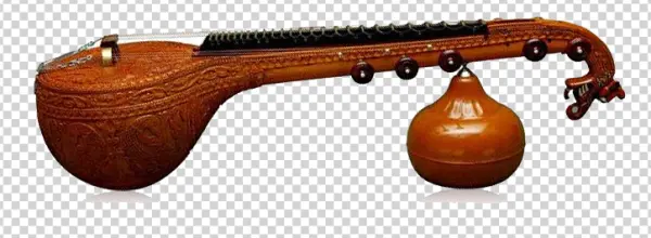 Traditional Indian Veena Musical Instrument PNG