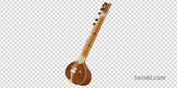 Sitar Indian Musical Instrument PNG Transparent Background