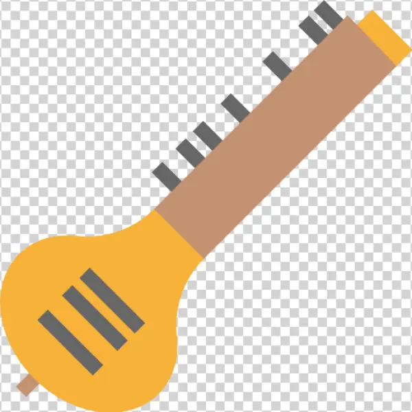Sitar Musical Instrument Icon PNG Transparent Background