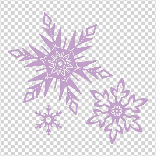 Assorted Purple Snowflake Design PNG
