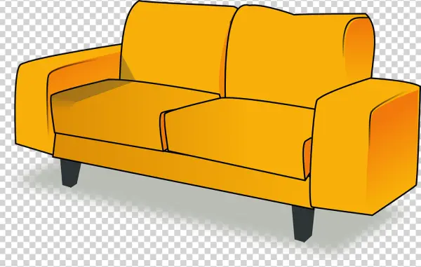 Yellow Sofa Transparent Background PNG