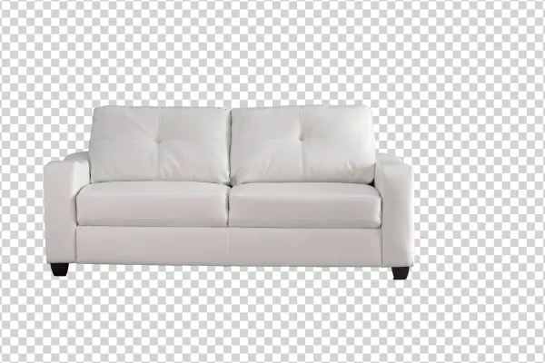 White Modern Leather Sofa Loveseat PNG