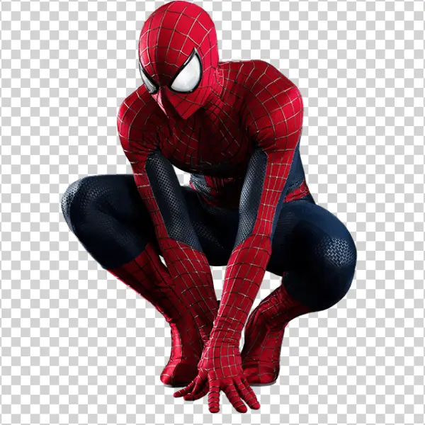 Spider-Man Crouching Pose PNG Transparent Background