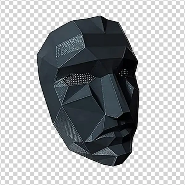 Geometric Black Mask PNG Transparent Background