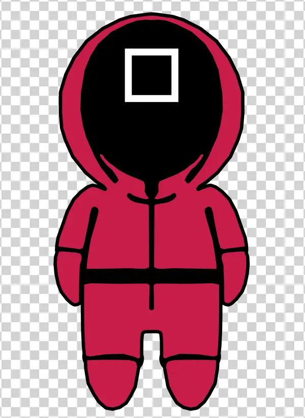 Squid Game Guard Square Mask PNG Transparent