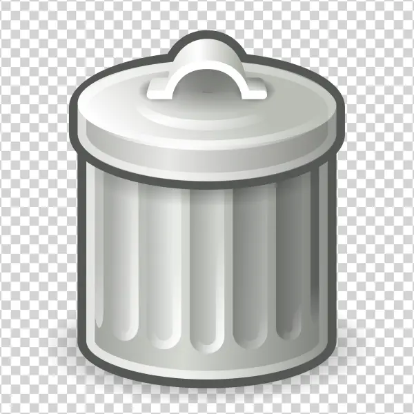Silver Trash Can Icon Transparent PNG