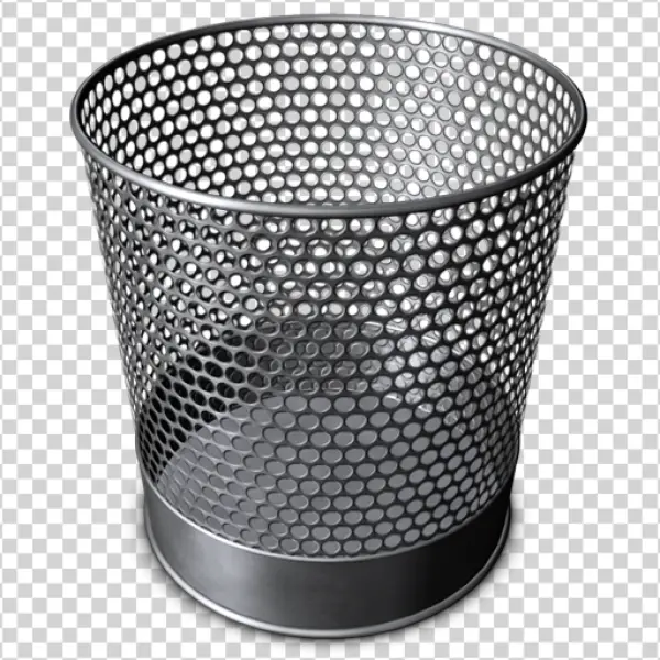 Perforated Metal Trash Can PNG Transparent Background