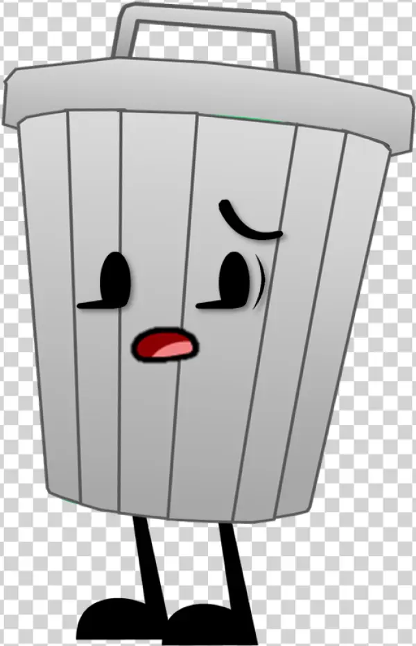 Worried Cartoon Trash Can PNG