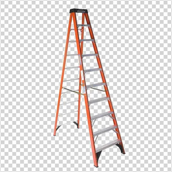 Orange Fiberglass Stepladder PNG Transparent