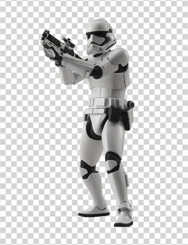 First Order Stormtrooper with Blaster PNG