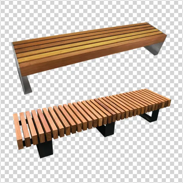 Modern Wooden Benches PNG Transparent Background