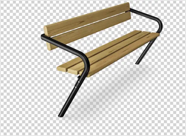 Modern Wooden Park Bench PNG Transparent