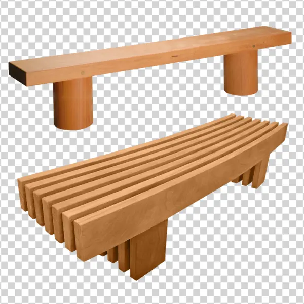 Modern Wooden Benches PNG Transparent Background