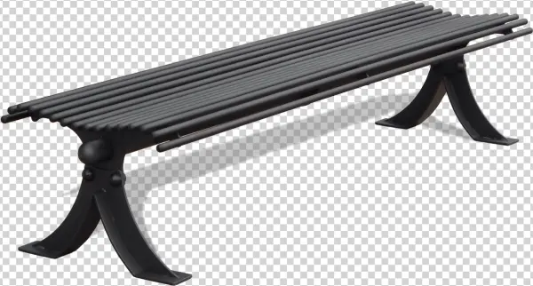 Dark Grey Park Bench PNG Transparent Background