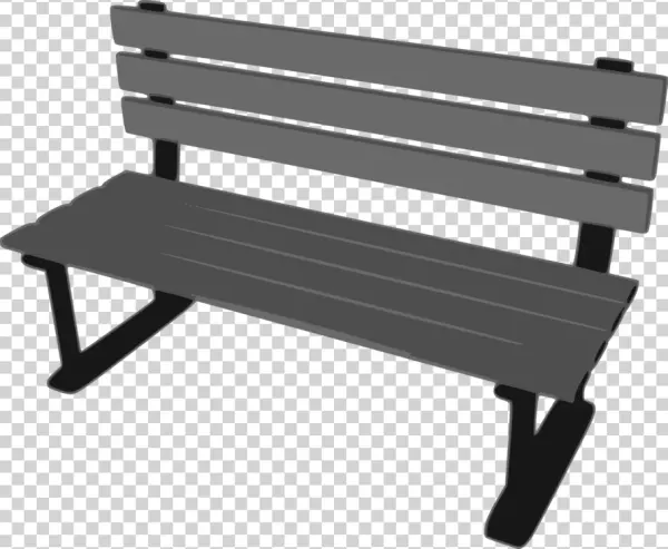 Gray Park Bench PNG Transparent Background