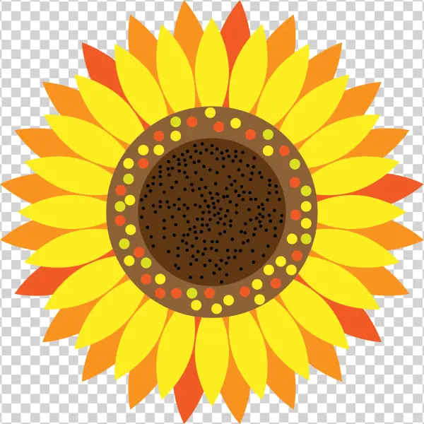 Stylized Sunflower PNG Transparent Background