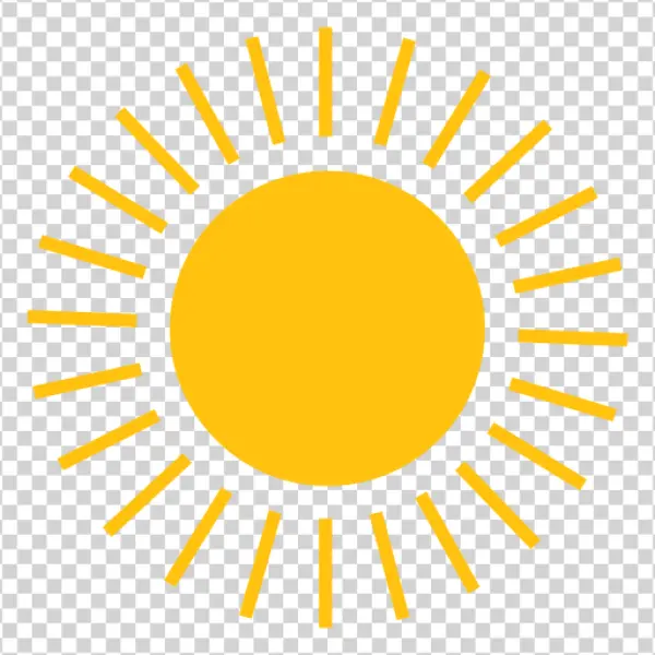 Yellow Sun Icon PNG Transparent Background