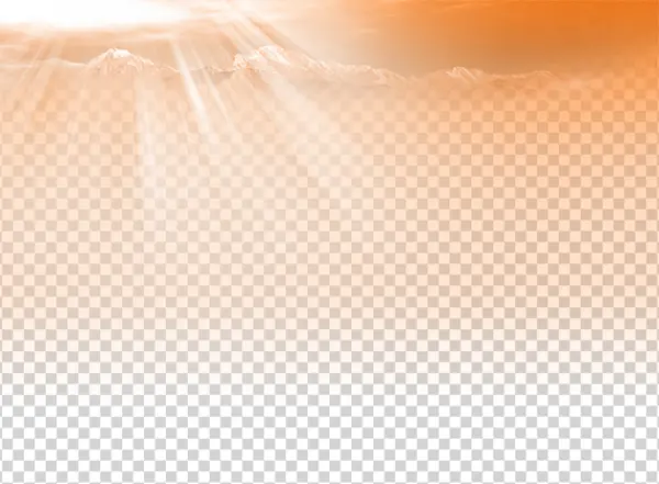 Radiant Orange Sky with Mountains PNG