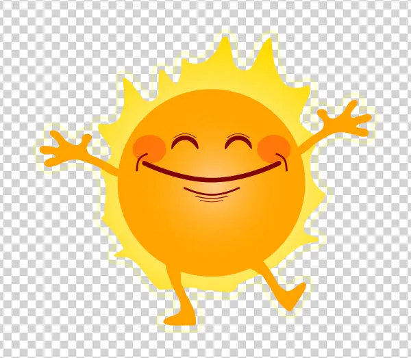 Happy Cartoon Sun Character PNG