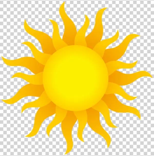Stylized Sun Icon Transparent PNG